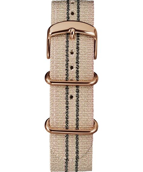 20mm metallic stripe woven fabric slip-thru strap|fabric watch straps.